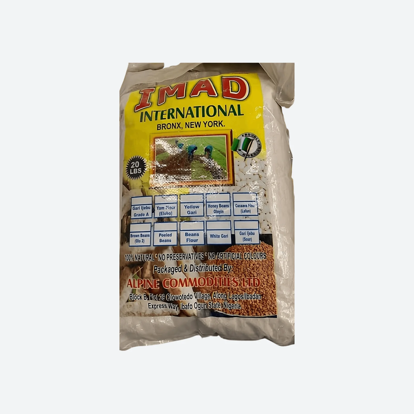 imadinternationalyamflour20lbsmotherlandgroceries